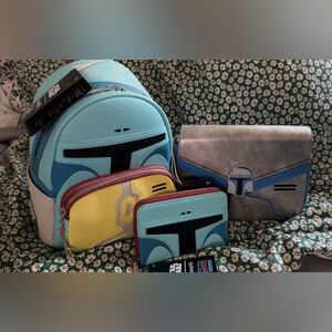Loungefly Star Wars Boba Fett Backpack & Wallet 2022 Jango Fett Crossbody 2023
